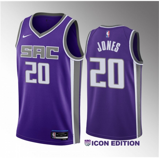 Men Sacramento Kings 20 Colby Jones Purple 2023 Draft Icon Edition Stitched Jersey Men Sacramento Kings 20 Colby Jones Purple 2023 Draft Icon Edition Stitched Jersey