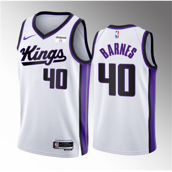 Men Sacramento Kings 40 Harrison Barnes White 2023 24 Association Edition Swingman Stitched Basketball Jersey Men Sacramento Kings 40 Harrison Barnes White 2023 24 Association Edition Swingman Stitched Basketball Jersey