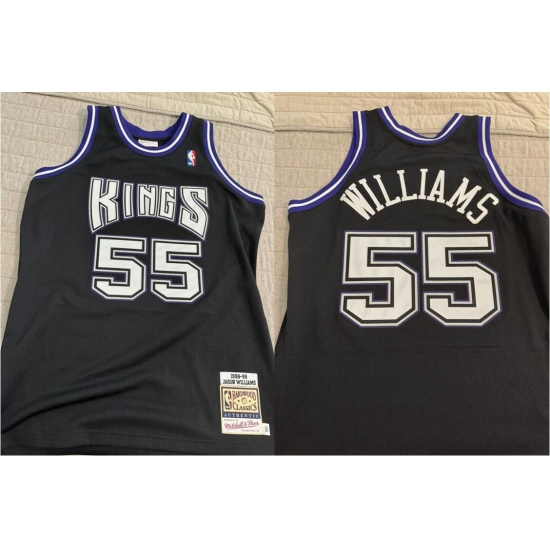 Men Sacramento Kings 55 Jason Williams Black M&N Throwback Stitched Jersey Men Sacramento Kings 55 Jason Williams Black M&N Throwback Stitched Jersey