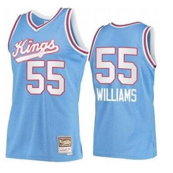 Men Sacramento Kings 55 Jason Williams M&N Hardwood Classic Light Blue Jersey Men Sacramento Kings 55 Jason Williams M&N Hardwood Classic Light Blue Jersey