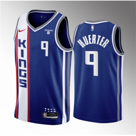 Men Sacramento Kings 9 Kevin Huerter Blue 2023 24 City Edition Stitched Basketball Jersey Men Sacramento Kings 9 Kevin Huerter Blue 2023 24 City Edition Stitched Basketball Jersey