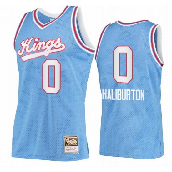 Men Sacramento Kings Tyrese Haliburton #0 blue Hardwood Classic Mitchell Ness NBA Jersey Men Sacramento Kings Tyrese Haliburton #0 blue Hardwood Classic Mitchell Ness NBA Jersey