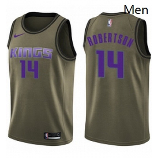 Mens Nike Sacramento Kings 14 Oscar Robertson Swingman Green Salute to Service NBA Jersey Mens Nike Sacramento Kings 14 Oscar Robertson Swingman Green Salute to Service NBA Jersey