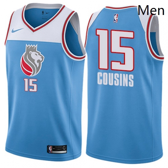 Mens Nike Sacramento Kings 15 DeMarcus Cousins Authentic Blue NBA Jersey City Edition Mens Nike Sacramento Kings 15 DeMarcus Cousins Authentic Blue NBA Jersey City Edition