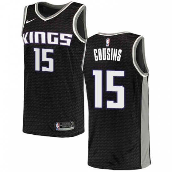 Mens Nike Sacramento Kings 15 DeMarcus Cousins Swingman Black NBA Jersey Statement Edition Mens Nike Sacramento Kings 15 DeMarcus Cousins Swingman Black NBA Jersey Statement Edition