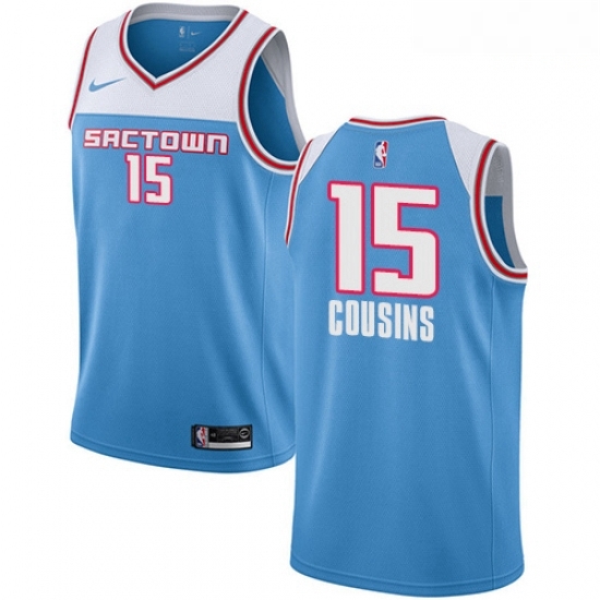 Mens Nike Sacramento Kings 15 DeMarcus Cousins Swingman Blue NBA Jersey 2018 19 City Edition Mens Nike Sacramento Kings 15 DeMarcus Cousins Swingman Blue NBA Jersey 2018 19 City Edition
