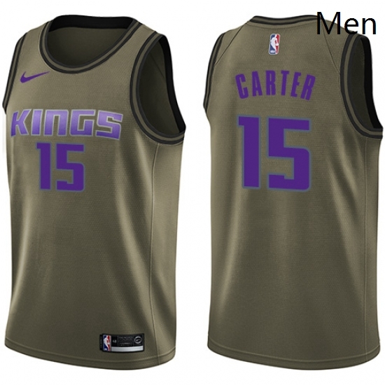 Mens Nike Sacramento Kings 15 Vince Carter Swingman Green Salute to Service NBA Jersey Mens Nike Sacramento Kings 15 Vince Carter Swingman Green Salute to Service NBA Jersey