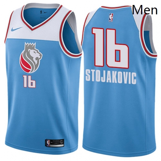 Mens Nike Sacramento Kings 16 Peja Stojakovic Swingman Blue NBA Jersey City Edition Mens Nike Sacramento Kings 16 Peja Stojakovic Swingman Blue NBA Jersey City Edition