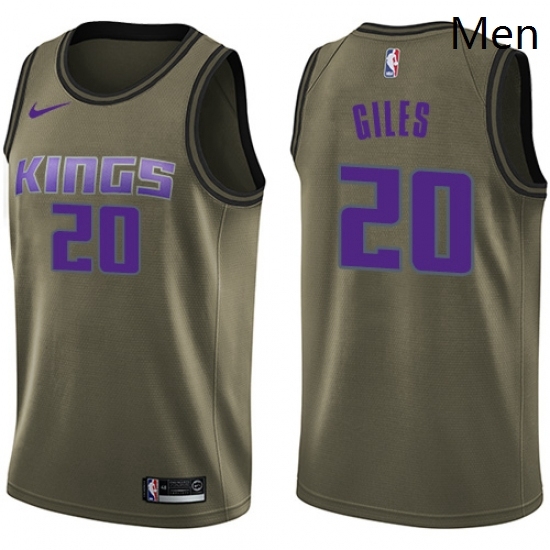 Mens Nike Sacramento Kings 20 Harry Giles Swingman Green Salute to Service NBA Jersey Mens Nike Sacramento Kings 20 Harry Giles Swingman Green Salute to Service NBA Jersey