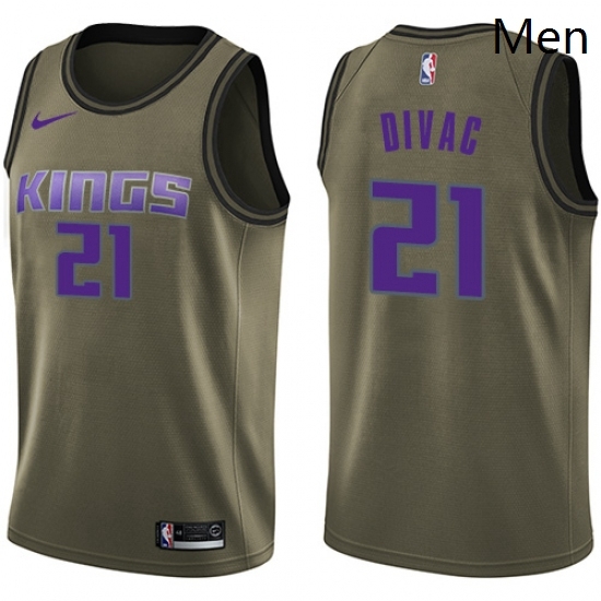 Mens Nike Sacramento Kings 21 Vlade Divac Swingman Green Salute to Service NBA Jersey Mens Nike Sacramento Kings 21 Vlade Divac Swingman Green Salute to Service NBA Jersey