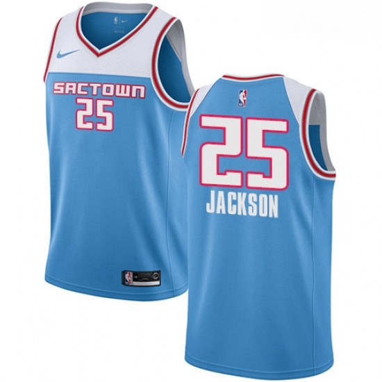 Mens Nike Sacramento Kings 25 Justin Jackson Swingman Blue NBA Jersey 2018 19 City Edition Mens Nike Sacramento Kings 25 Justin Jackson Swingman Blue NBA Jersey 2018 19 City Edition