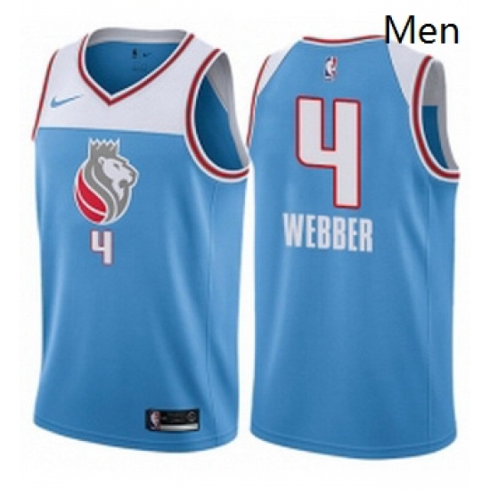 Mens Nike Sacramento Kings 4 Chris Webber Swingman Blue NBA Jersey City Edition Mens Nike Sacramento Kings 4 Chris Webber Swingman Blue NBA Jersey City Edition