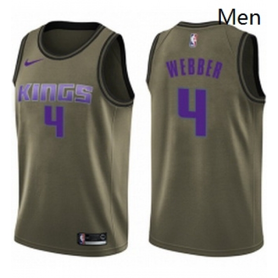 Mens Nike Sacramento Kings 4 Chris Webber Swingman Green Salute to Service NBA Jersey Mens Nike Sacramento Kings 4 Chris Webber Swingman Green Salute to Service NBA Jersey
