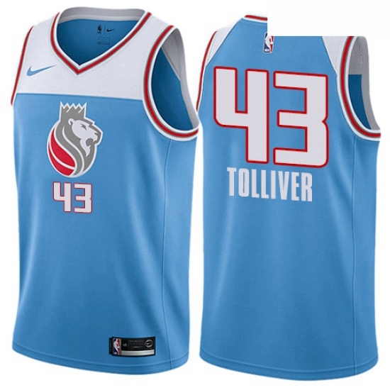 Mens Nike Sacramento Kings 43 Anthony Tolliver Authentic Blue NBA Jersey City Edition Mens Nike Sacramento Kings 43 Anthony Tolliver Authentic Blue NBA Jersey City Edition
