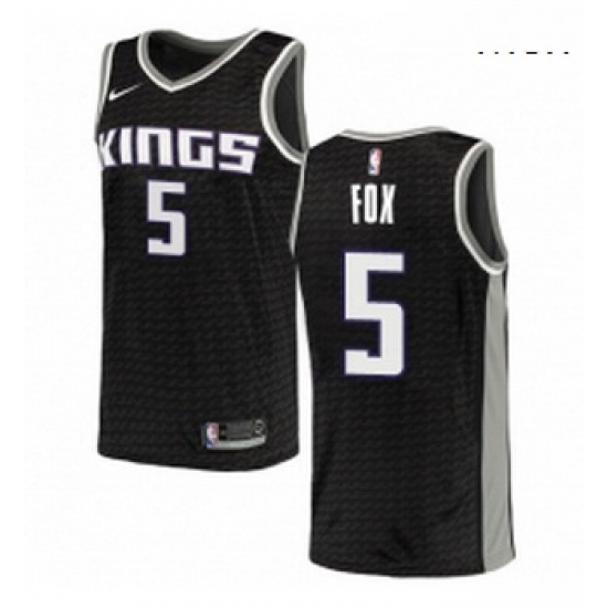 Mens Nike Sacramento Kings 5 DeAaron Fox Swingman Black NBA Jersey Statement Edition Mens Nike Sacramento Kings 5 DeAaron Fox Swingman Black NBA Jersey Statement Edition