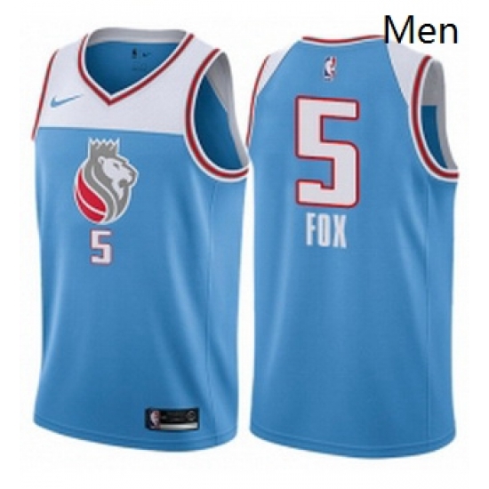 Mens Nike Sacramento Kings 5 DeAaron Fox Swingman Blue NBA Jersey City Edition Mens Nike Sacramento Kings 5 DeAaron Fox Swingman Blue NBA Jersey City Edition
