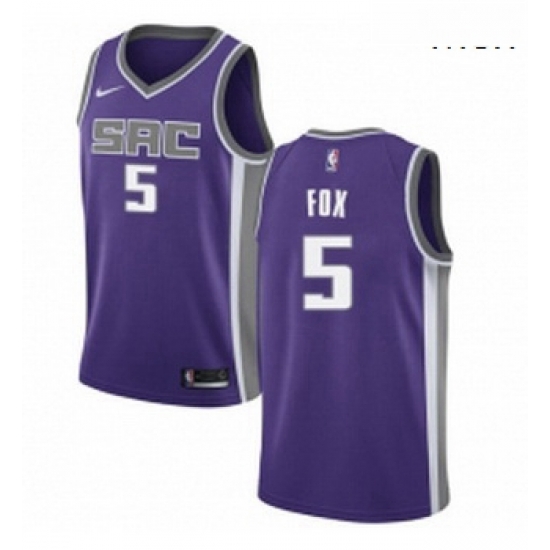 Mens Nike Sacramento Kings 5 DeAaron Fox Swingman Purple Road NBA Jersey Icon Edition Mens Nike Sacramento Kings 5 DeAaron Fox Swingman Purple Road NBA Jersey Icon Edition