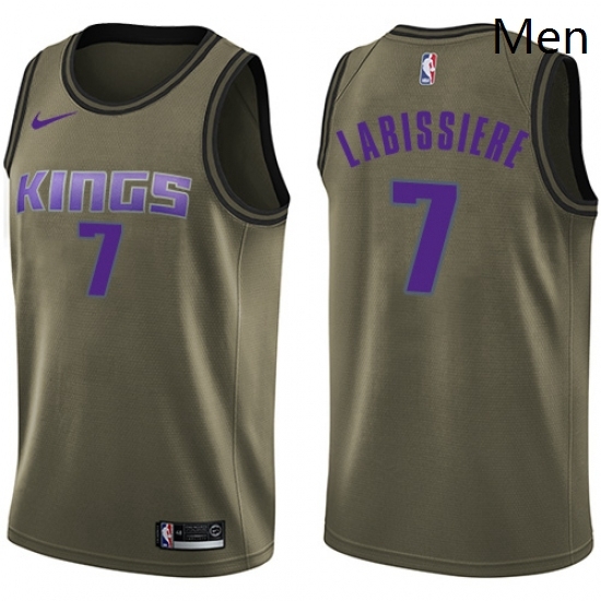 Mens Nike Sacramento Kings 7 Skal Labissiere Swingman Green Salute to Service NBA Jersey Mens Nike Sacramento Kings 7 Skal Labissiere Swingman Green Salute to Service NBA Jersey