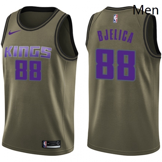 Mens Nike Sacramento Kings 88 Nemanja Bjelica Swingman Green Salute to Service NBA Jersey Mens Nike Sacramento Kings 88 Nemanja Bjelica Swingman Green Salute to Service NBA Jersey