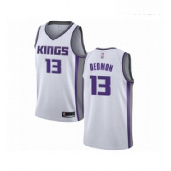 Mens Sacramento Kings 13 Dewayne Dedmon Authentic White Basketball Jersey Association Edition 