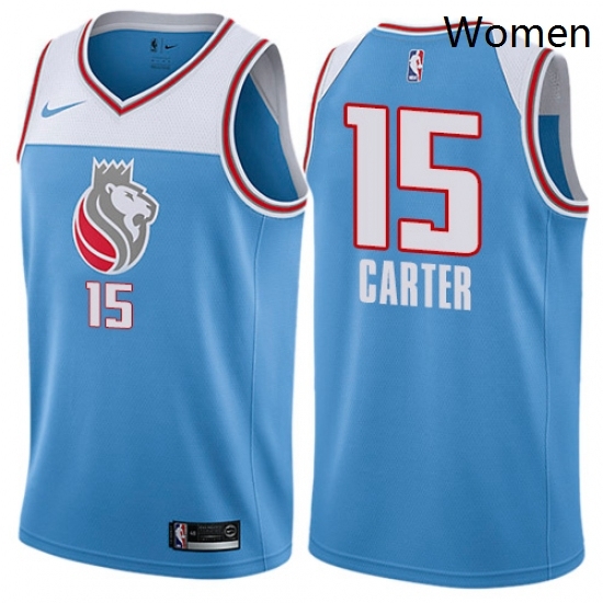 Womens Nike Sacramento Kings 15 Vince Carter Swingman Blue NBA Jersey City Edition Womens Nike Sacramento Kings 15 Vince Carter Swingman Blue NBA Jersey City Edition
