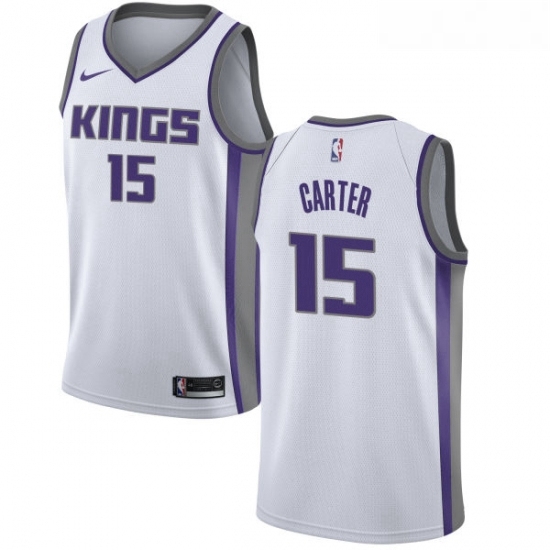 Womens Nike Sacramento Kings 15 Vince Carter Swingman White NBA Jersey Association Edition Womens Nike Sacramento Kings 15 Vince Carter Swingman White NBA Jersey Association Edition