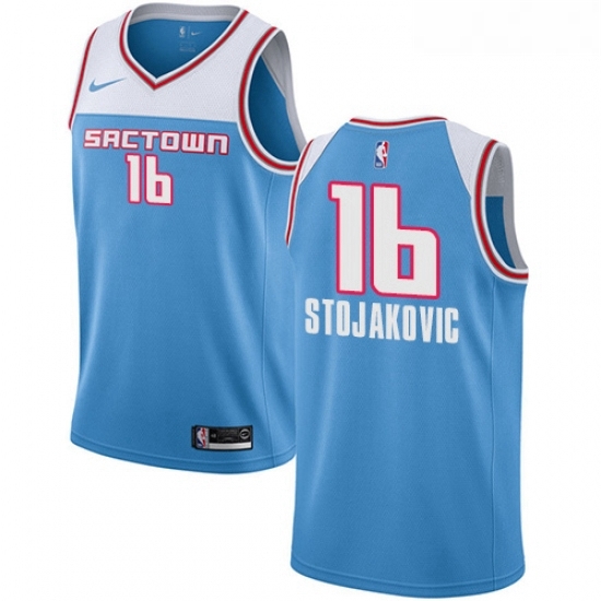 Womens Nike Sacramento Kings 16 Peja Stojakovic Swingman Blue NBA Jersey 2018 19 City Edition Womens Nike Sacramento Kings 16 Peja Stojakovic Swingman Blue NBA Jersey 2018 19 City Edition