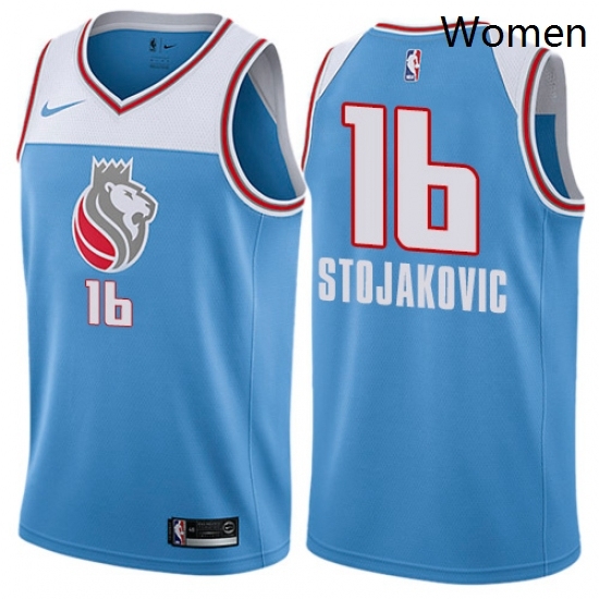 Womens Nike Sacramento Kings 16 Peja Stojakovic Swingman Blue NBA Jersey City Edition Womens Nike Sacramento Kings 16 Peja Stojakovic Swingman Blue NBA Jersey City Edition