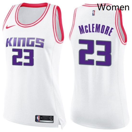 Womens Nike Sacramento Kings 23 Ben McLemore Swingman White Pink Fashion NBA Jersey Womens Nike Sacramento Kings 23 Ben McLemore Swingman White Pink Fashion NBA Jersey