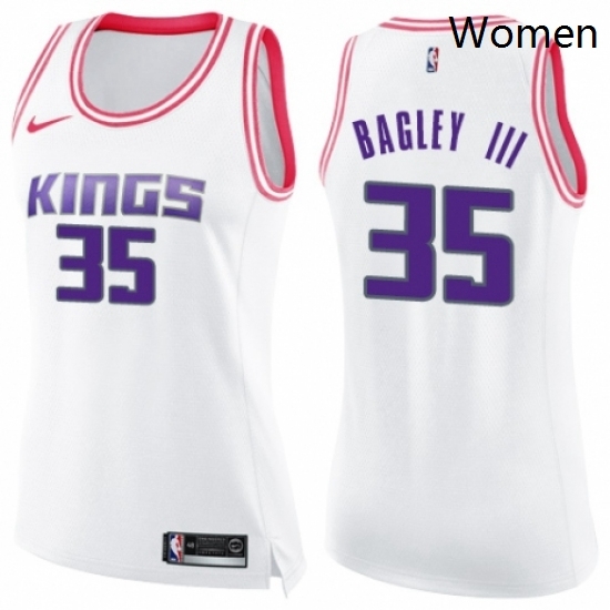 Womens Nike Sacramento Kings 35 Marvin Bagley III Swingman WhitePink Fashion NBA Jersey Womens Nike Sacramento Kings 35 Marvin Bagley III Swingman WhitePink Fashion NBA Jersey