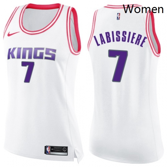 Womens Nike Sacramento Kings 7 Skal Labissiere Swingman WhitePink Fashion NBA Jersey Womens Nike Sacramento Kings 7 Skal Labissiere Swingman WhitePink Fashion NBA Jersey
