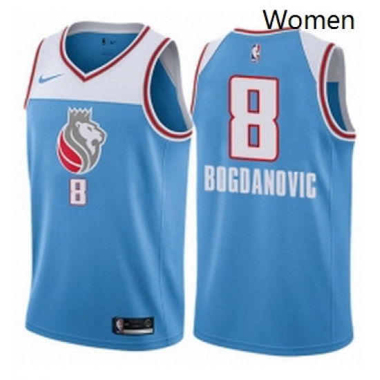 Womens Nike Sacramento Kings 8 Bogdan Bogdanovic Swingman Blue NBA Jersey City Edition Womens Nike Sacramento Kings 8 Bogdan Bogdanovic Swingman Blue NBA Jersey City Edition