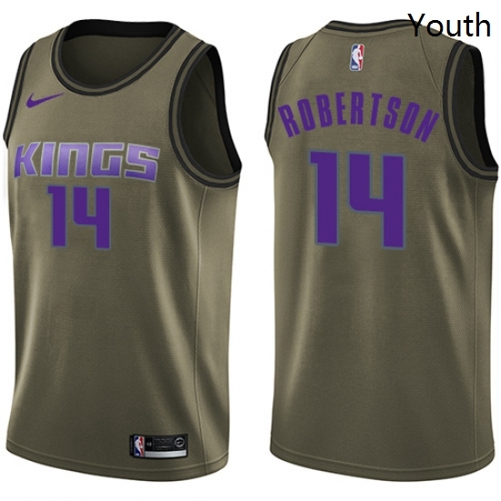 Youth Nike Sacramento Kings 14 Oscar Robertson Swingman Green Salute to Service NBA Jersey Youth Nike Sacramento Kings 14 Oscar Robertson Swingman Green Salute to Service NBA Jersey