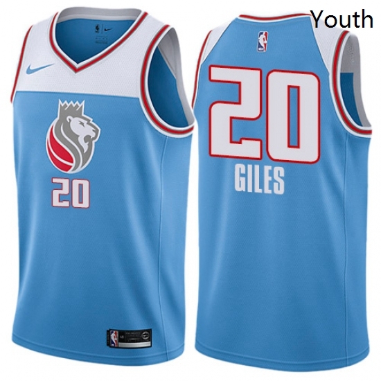Youth Nike Sacramento Kings 20 Harry Giles Swingman Blue NBA Jersey City Edition Youth Nike Sacramento Kings 20 Harry Giles Swingman Blue NBA Jersey City Edition
