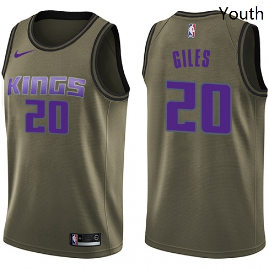 Youth Nike Sacramento Kings 20 Harry Giles Swingman Green Salute to Service NBA Jersey Youth Nike Sacramento Kings 20 Harry Giles Swingman Green Salute to Service NBA Jersey