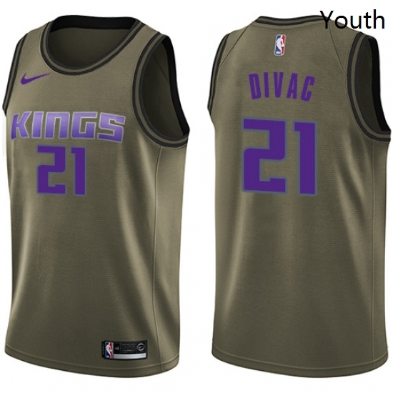 Youth Nike Sacramento Kings 21 Vlade Divac Swingman Green Salute to Service NBA Jersey Youth Nike Sacramento Kings 21 Vlade Divac Swingman Green Salute to Service NBA Jersey