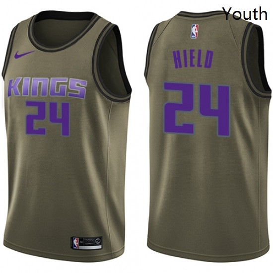 Youth Nike Sacramento Kings 24 Buddy Hield Swingman Green Salute to Service NBA Jersey Youth Nike Sacramento Kings 24 Buddy Hield Swingman Green Salute to Service NBA Jersey