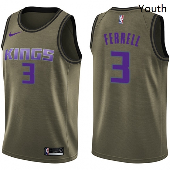 Youth Nike Sacramento Kings 3 Yogi Ferrell Swingman Green Salute to Service NBA Jersey Youth Nike Sacramento Kings 3 Yogi Ferrell Swingman Green Salute to Service NBA Jersey