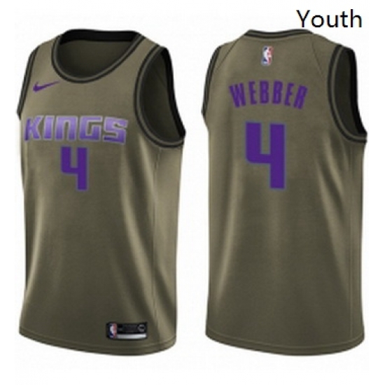 Youth Nike Sacramento Kings 4 Chris Webber Swingman Green Salute to Service NBA Jersey Youth Nike Sacramento Kings 4 Chris Webber Swingman Green Salute to Service NBA Jersey