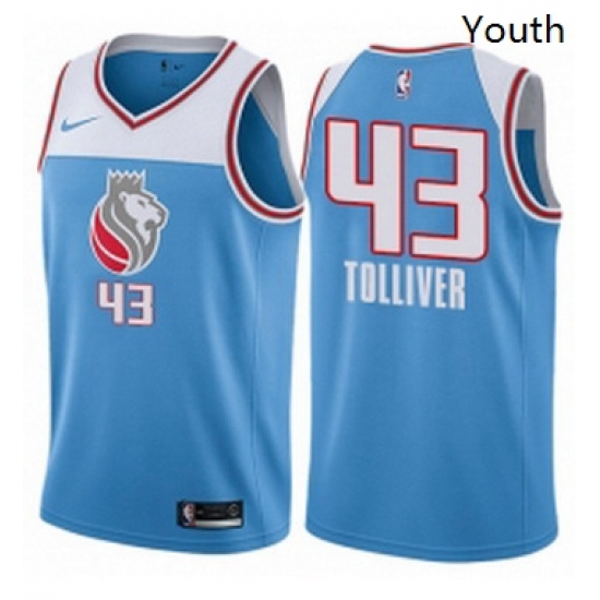 Youth Nike Sacramento Kings 43 Anthony Tolliver Swingman Blue NBA Jersey City Edition Youth Nike Sacramento Kings 43 Anthony Tolliver Swingman Blue NBA Jersey City Edition