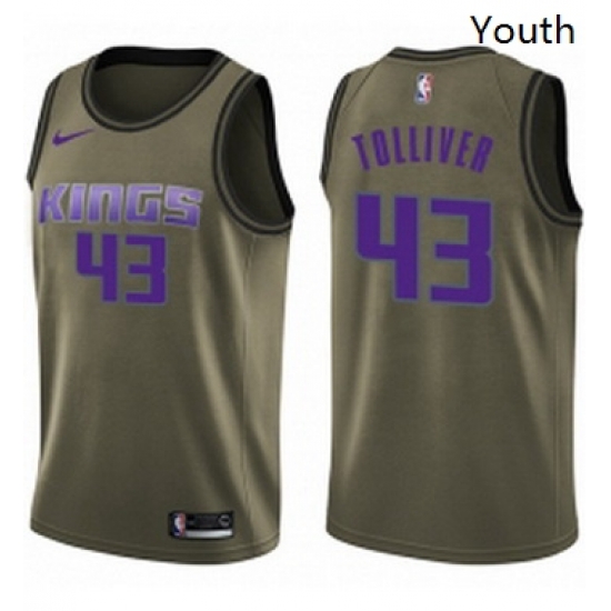 Youth Nike Sacramento Kings 43 Anthony Tolliver Swingman Green Salute to Service NBA Jersey Youth Nike Sacramento Kings 43 Anthony Tolliver Swingman Green Salute to Service NBA Jersey