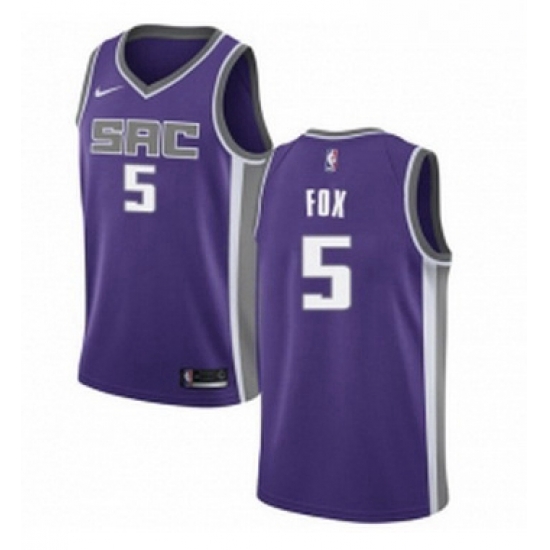 Youth Nike Sacramento Kings 5 DeAaron Fox Authentic Purple Road NBA Jersey Icon Edition Youth Nike Sacramento Kings 5 DeAaron Fox Authentic Purple Road NBA Jersey Icon Edition