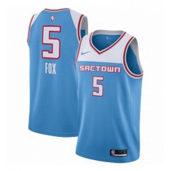 Youth Nike Sacramento Kings 5 DeAaron Fox Swingman Blue NBA Jersey 2018 19 City Edition Youth Nike Sacramento Kings 5 DeAaron Fox Swingman Blue NBA Jersey 2018 19 City Edition