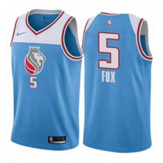Youth Nike Sacramento Kings 5 DeAaron Fox Swingman Blue NBA Jersey City Edition Youth Nike Sacramento Kings 5 DeAaron Fox Swingman Blue NBA Jersey City Edition