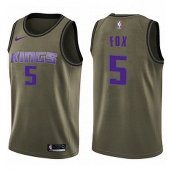 Youth Nike Sacramento Kings 5 DeAaron Fox Swingman Green Salute to Service NBA Jersey Youth Nike Sacramento Kings 5 DeAaron Fox Swingman Green Salute to Service NBA Jersey