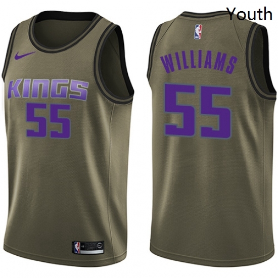Youth Nike Sacramento Kings 55 Jason Williams Swingman Green Salute to Service NBA Jersey Youth Nike Sacramento Kings 55 Jason Williams Swingman Green Salute to Service NBA Jersey