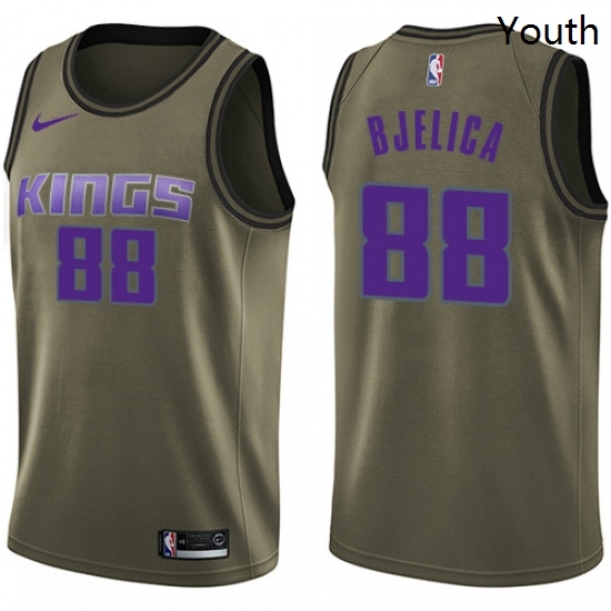 Youth Nike Sacramento Kings 88 Nemanja Bjelica Swingman Green Salute to Service NBA Jersey Youth Nike Sacramento Kings 88 Nemanja Bjelica Swingman Green Salute to Service NBA Jersey