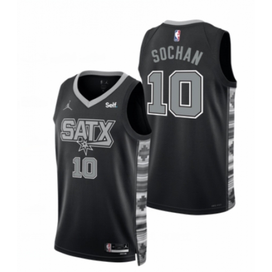 Men' San Antonio Spurs #10 Jeremy Sochan 2022-23 Black Stitched Jersey Men' San Antonio Spurs #10 Jeremy Sochan 2022-23 Black Stitched Jersey