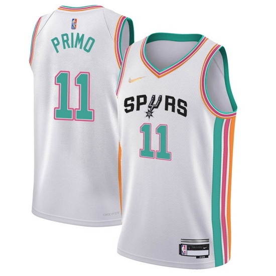 Men San Antonio Spurs 11 Joshua Primo White City Edition Stitched Jersey Men San Antonio Spurs 11 Joshua Primo White City Edition Stitched Jersey