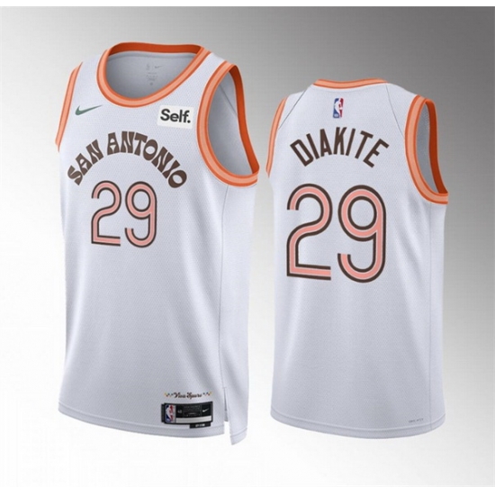 Men San Antonio Spurs 29 Mamadi Diakite White 2023 24 City EditionStitched Basketball Jersey Men San Antonio Spurs 29 Mamadi Diakite White 2023 24 City EditionStitched Basketball Jersey